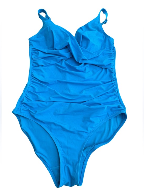 Shapellx Other - NWT Shapellx One-Piece L Swimsuit Turquoise Blue Ruching Adjustable Straps